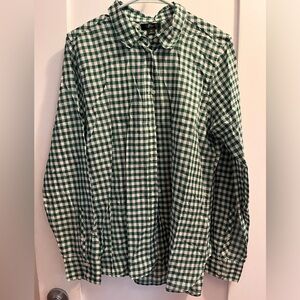 J Crew lightweight gingham button down. Size 10